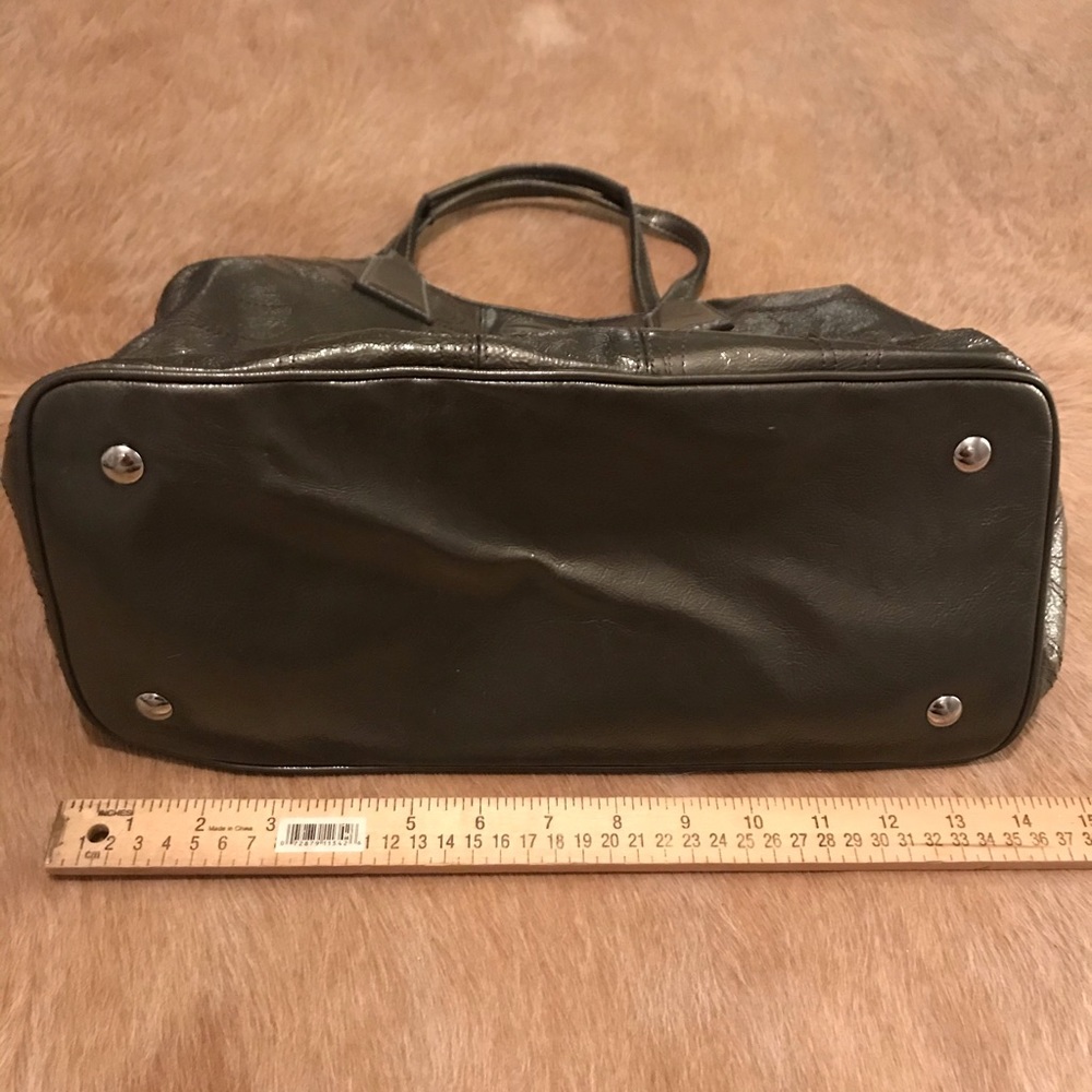 Beautiful gray Coach purse with baby blue lining - Picture 2 of 5